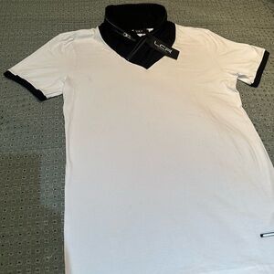 LCR Men's White and Black Shirt
